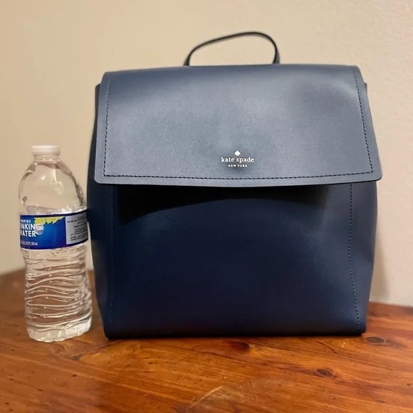 KATE SPADE~sommerville road megyn~NAVY BLUE/BLUE LEATHER BACKPACK Kate Spade New York Backpack Somerville Road Megyn Blue New  main image 4